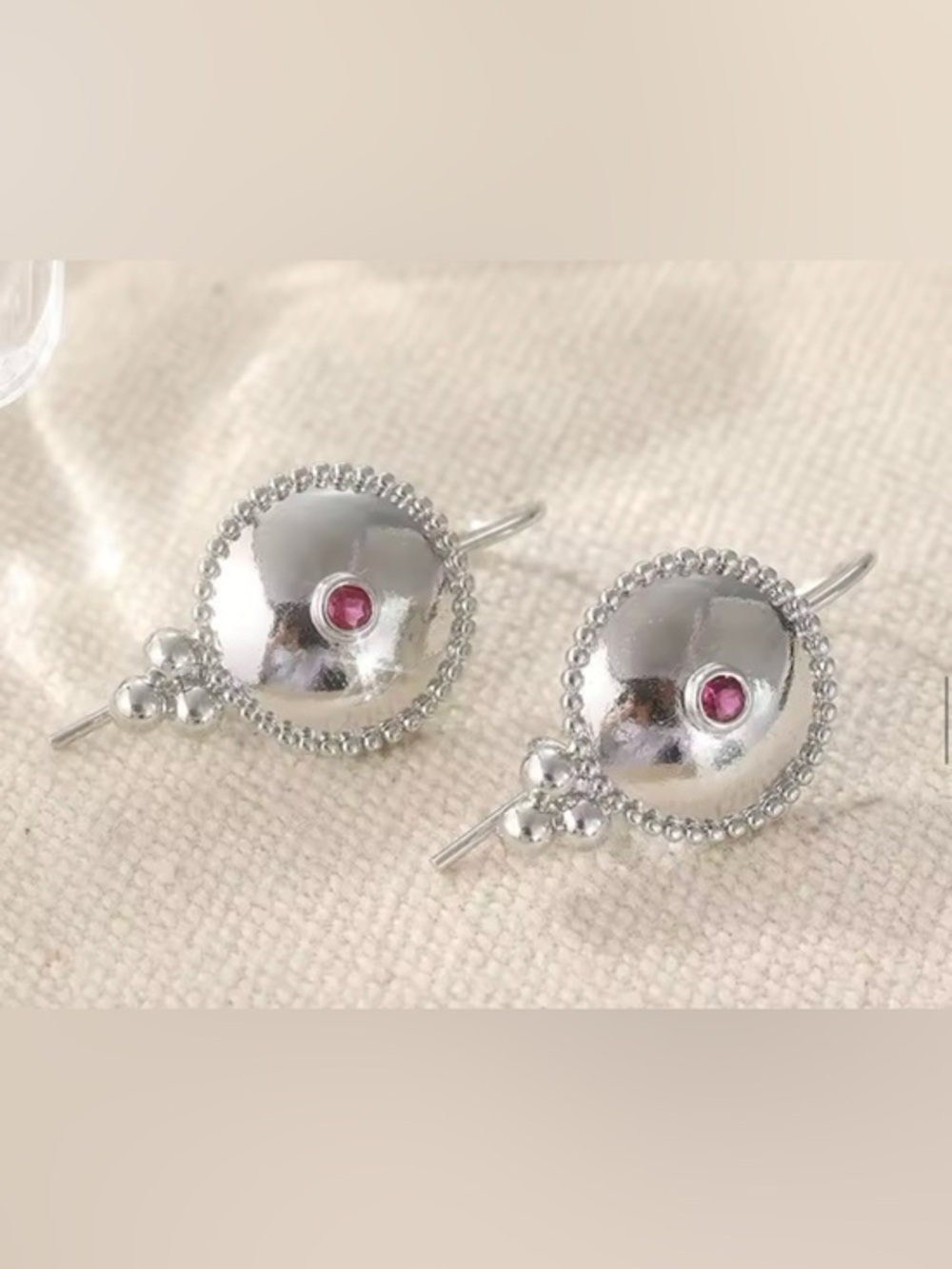 New Ruby Sheild .925 Earrings